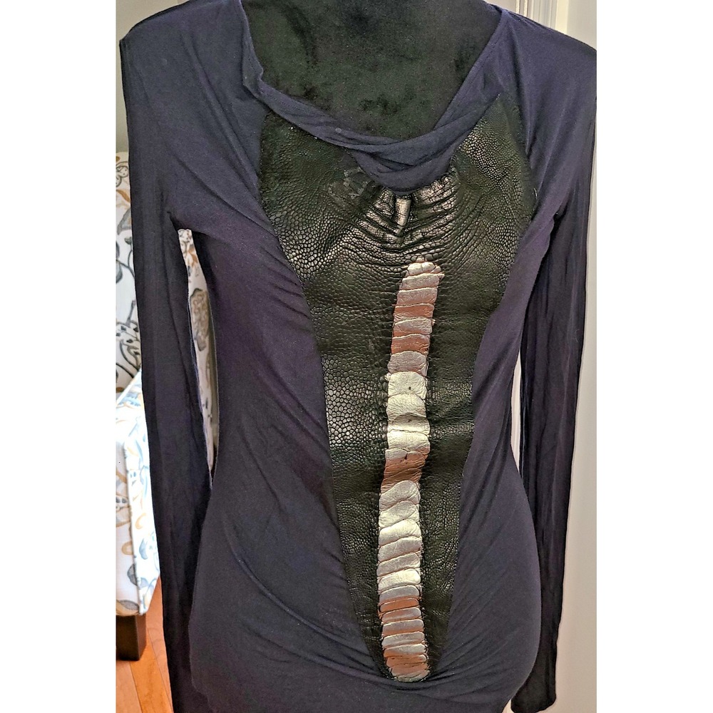 HOTEL PARTICULIER Faux (?) Snake Leather Detail Top- France - Chic Nite Out
